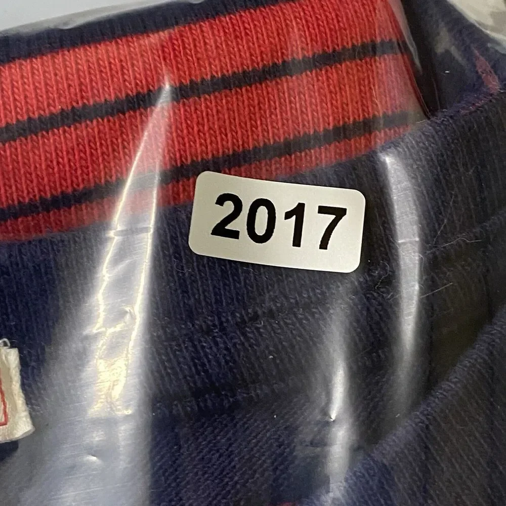 Gap top Womens M Red Blue Striped Crew Neck Long‎ Sleeve Shirt cotton - Picture 9 of 9